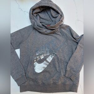 Nike Woman’s Gray Cowl Neck Hoodie M